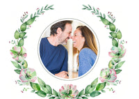 Einladung zur Silbernen Hochzeit: Zarte Blüten mit Foto