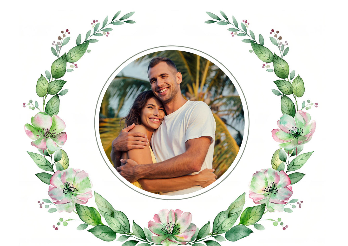 Save the Date Karten: Zarte Blüten mit Foto