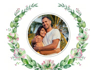 Save the Date Karten: Zarte Blüten mit Foto