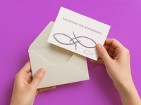 Einladung Kommunion Fisch – Handgezeichnetes Motiv Lila | Edle Einladungskarten - Individuelle Einladung