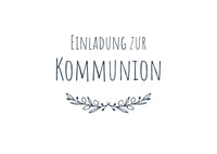 Einladung Kommunion – Elegante Einladungskarte Postkarte Olivenzweig weiß