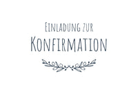 Einladung Konfirmation – Elegante Einladungskarte Postkarte Olivenzweig weiß