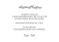Einladung Konfirmation – Elegante Einladungskarte Postkarte Olivenzweig weiß