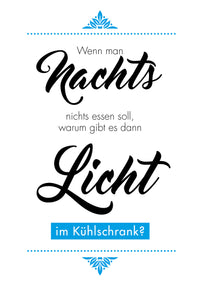 Kunstdruck Poster Kühlschrank – Lustiger Spruch DIN A4 Küchenwand Dekoration