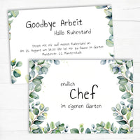 Ruhestand Einladung: Gartenchef - Goodbye Arbeit, hallo Ruhestand