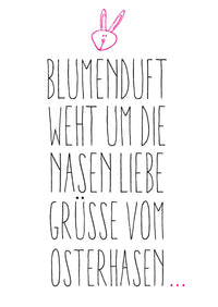 Oster Grußkarte: Blumenduft - weiß