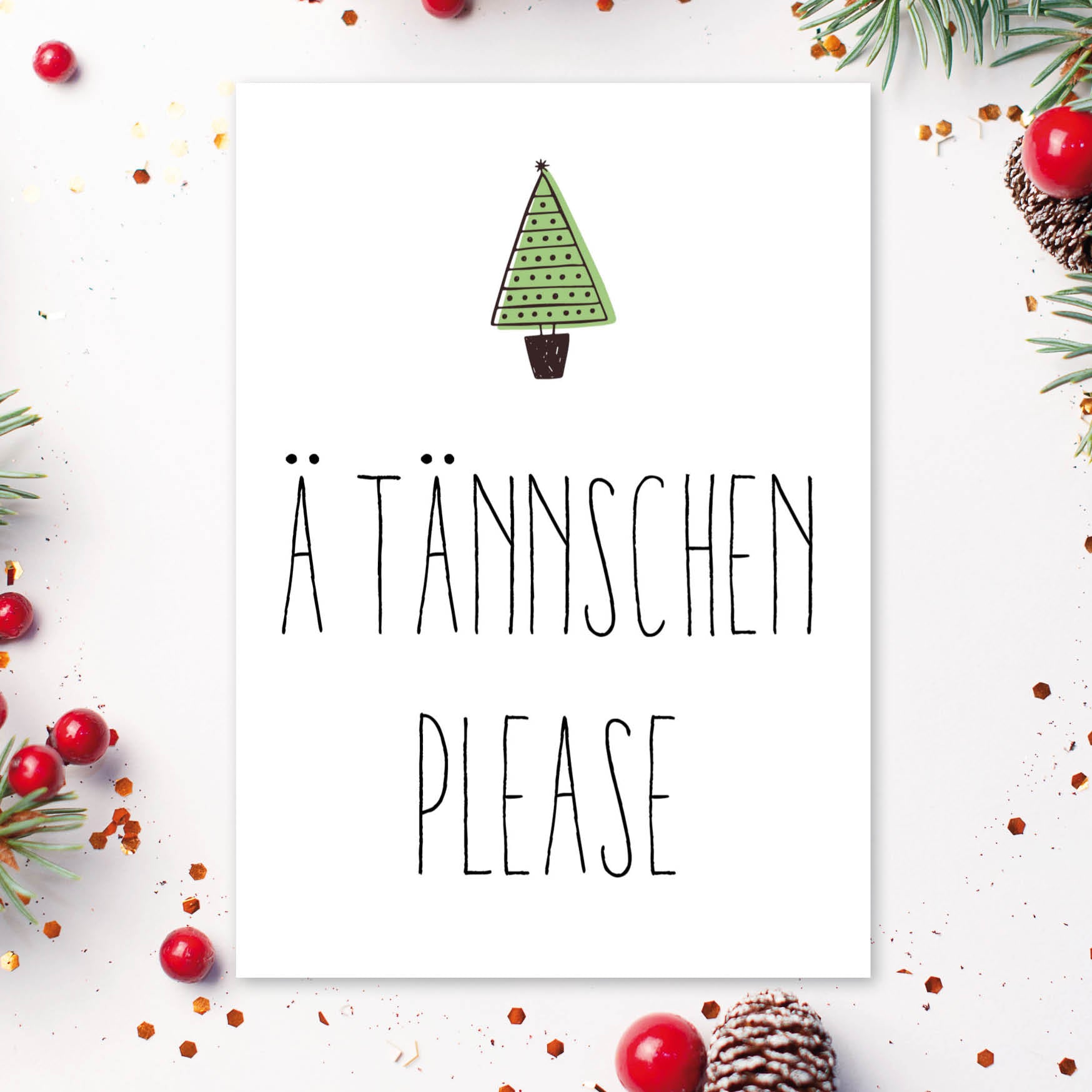 Weihnachtskarte: Ä TÄNNSCHEN PLEASE Individuelle Einladung