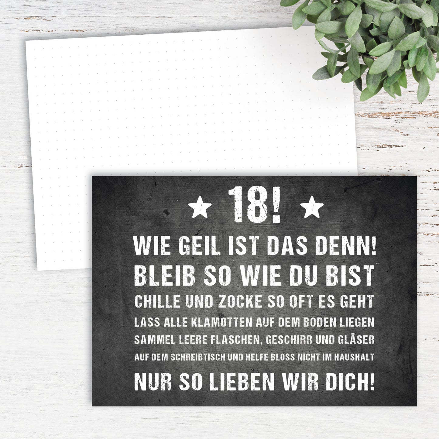 Geburtstagskarte: 18! Wie geil ist das denn!