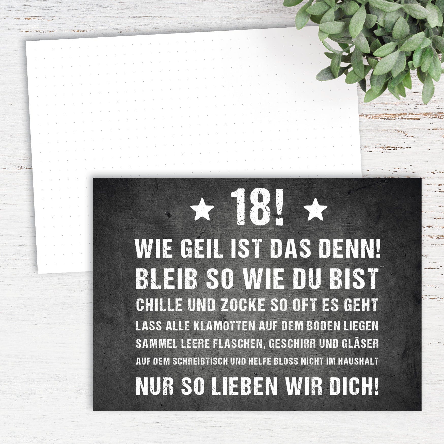 Geburtstagskarte: 18! Wie geil ist das denn!