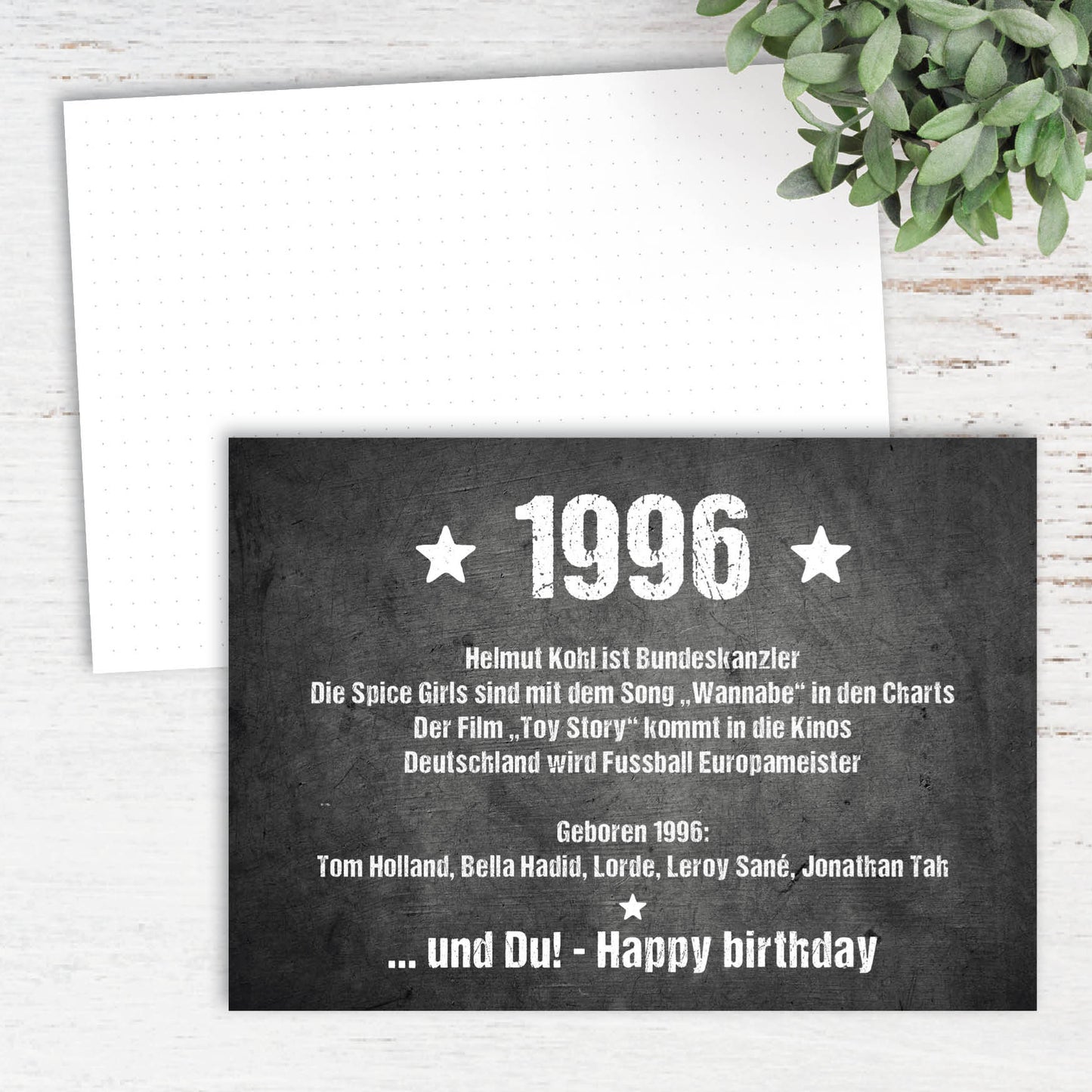 30 Geburtstag Karte – Retro Geburtstagskarte 1996 mit Kult Spruch | DIN A6 Postkarte - Individuelle Einladung