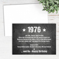 50 Geburtstag Postkarte – Retro Geburtstagskarte 1976 im DIN A6 Format mit Spruch