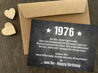 50 Geburtstag Postkarte – Retro Geburtstagskarte 1976 im DIN A6 Format mit Spruch