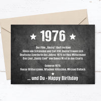 50 Geburtstag Postkarte – Retro Geburtstagskarte 1976 im DIN A6 Format mit Spruch