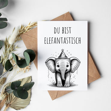 Geburtstagskarte: Du bist elefantastisch