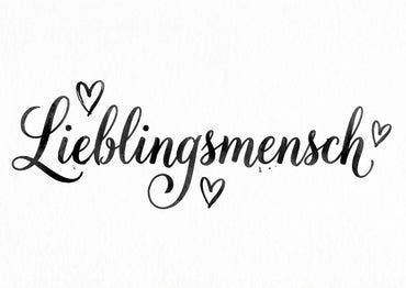 Grußkarte "Lieblingsmensch" Kalligraphie, Karte Hellbeige Minimalistisch, Geschenk beste Freunde, Partner, Geburtstag, Liebe, Boho Papeterie