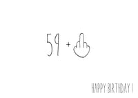 Geschenktüte „59+ Mittelfinger“ – Lustige Geschenkverpackung zum 60. Geburtstag