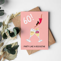 Geburtstagskarte: 60 Geburtstag PARTY LIKE A ROCKSTAR