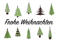 Liebevolles Geschenkpapier Weihnachten 5er Set Tannenbaum, Geschenkverpackung DIN A2, Weihnachtskarten  inkl. Umschlägen
