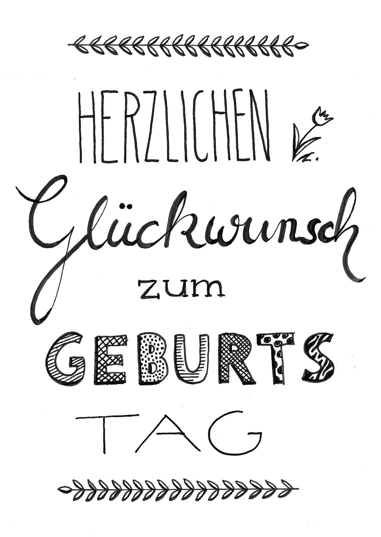 Geburtstagskarte: Herzlichen Glückwunsch