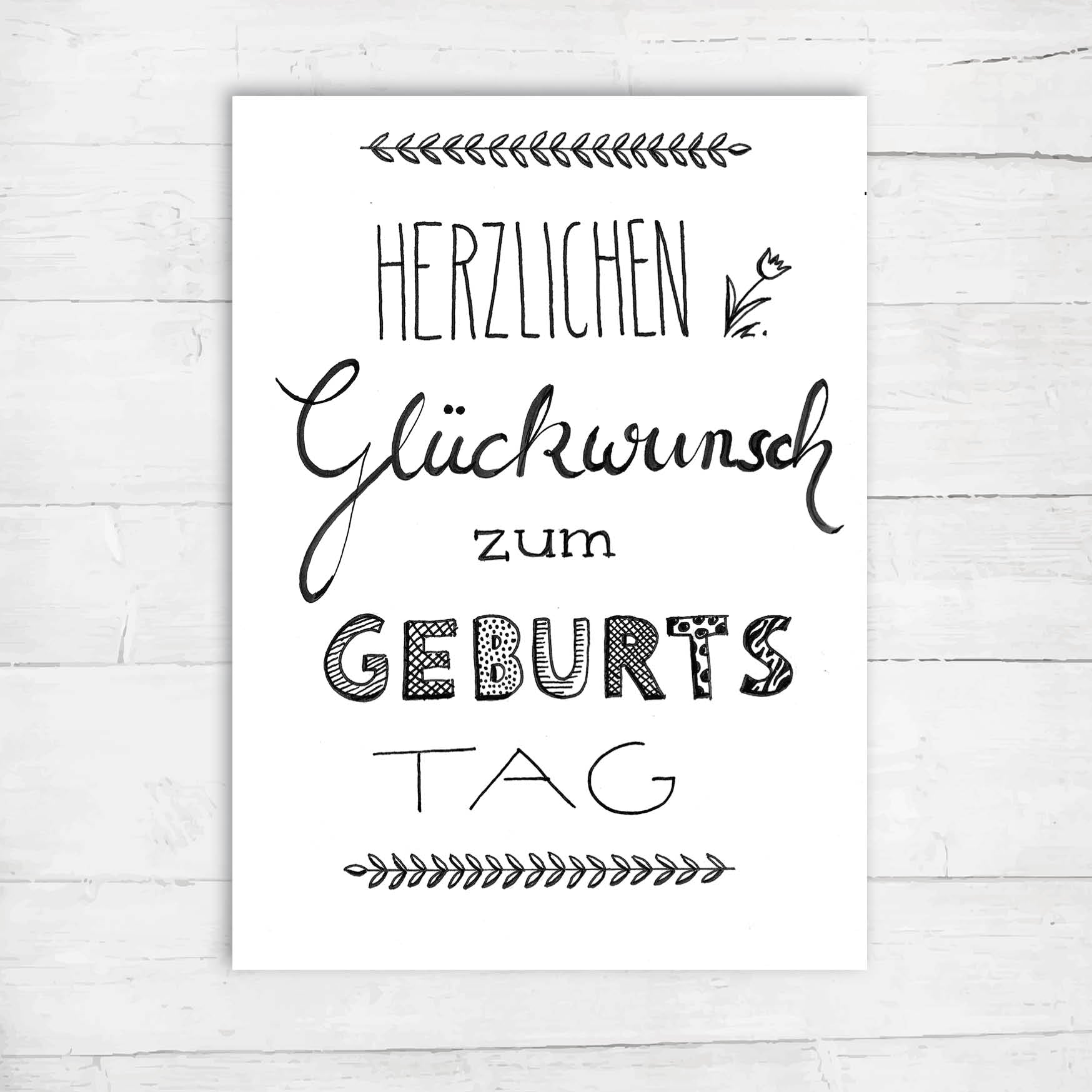Geburtstagskarte: Herzlichen Glückwunsch