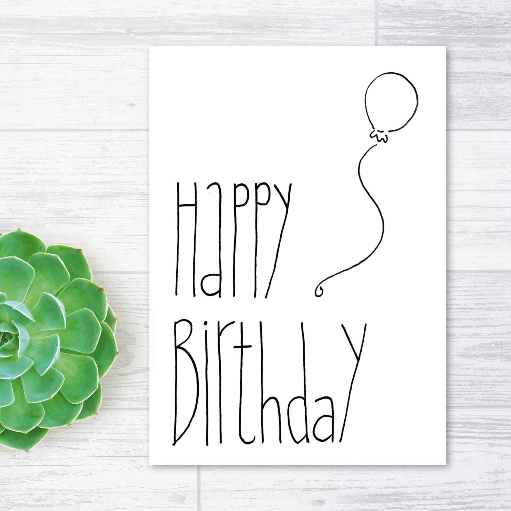 Geburtstagskarte: Herzlichen Glückwunsch Handlettering