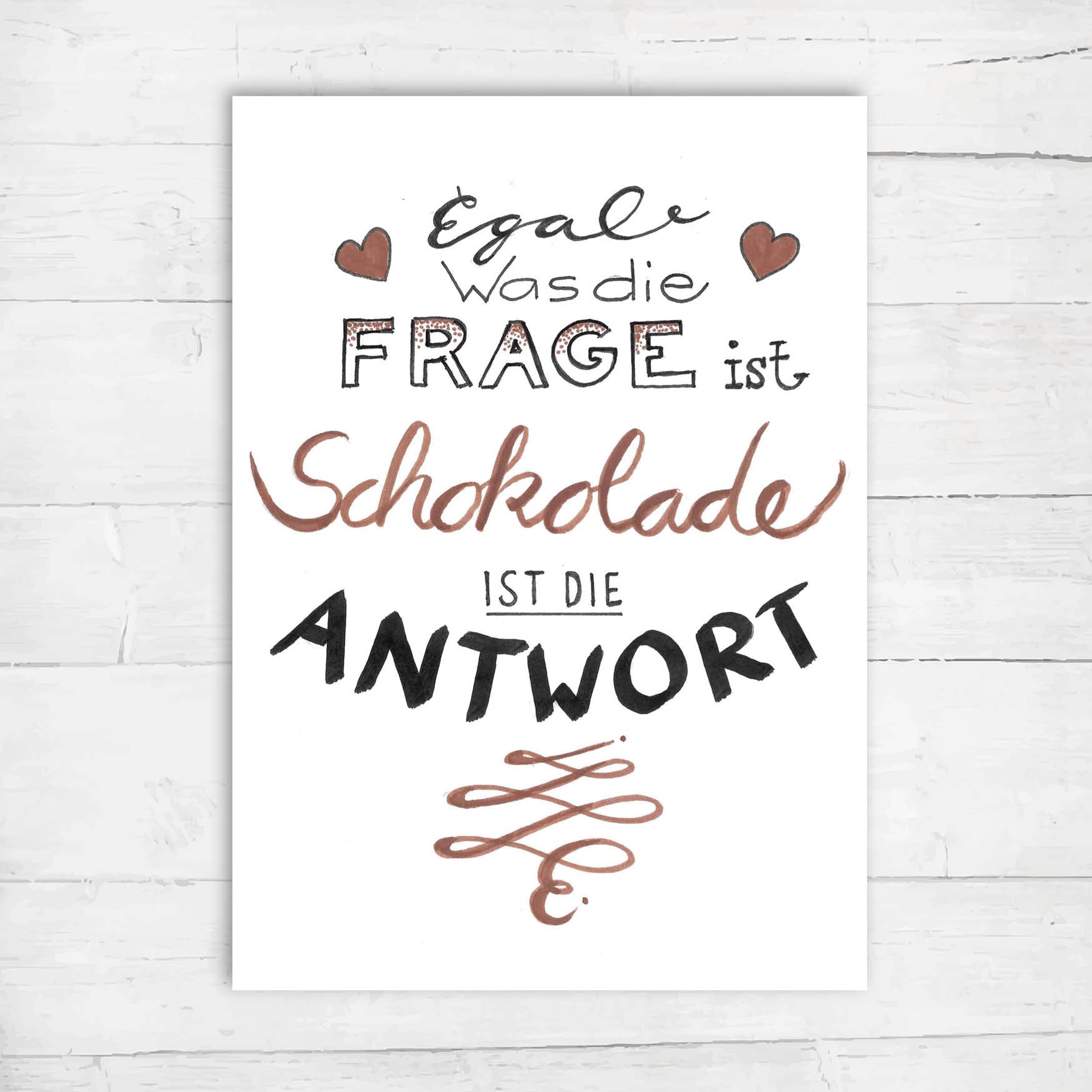 Geburtstagskarte: Schokolade ist die Antwort