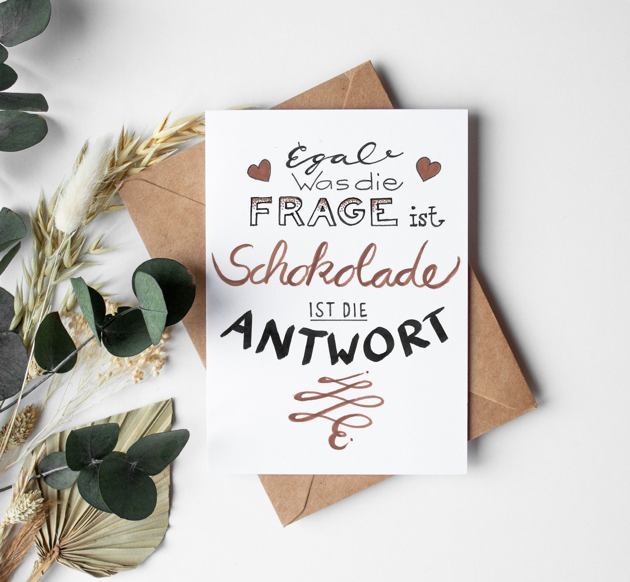 Geburtstagskarte: Schokolade ist die Antwort