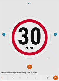 Bierdeckel Einladung zum Geburtstag: Zone 30