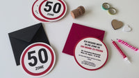 Bierdeckel Einladung zum Geburtstag: Zone 30