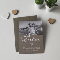 Einladung Hochzeit Rustikal – Karte mit Foto | Vintage Stil