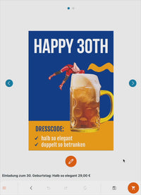 Einladung zum 30. Geburtstag: Halb so elegant