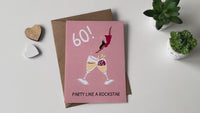 Geburtstagskarte: 60 Geburtstag PARTY LIKE A ROCKSTAR