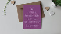 Glückwunsch - Postkarte:  Krönchen liegen lassen