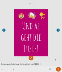 Einladung zum Geburtstag: Und ab  geht die  Luzie!