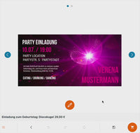 Einladung zum Geburtstag: Discokugel