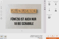 Einladung zum 50. Geburtstag: Scrabble