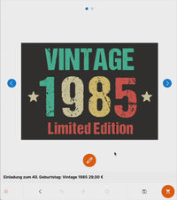 Einladung zum 80. Geburtstag: Vintage 1945