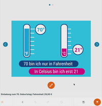 Einladung zum 80. Geburtstag: Fahrenheit