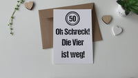 Geburtstagskarte: 50 - Oh Schreck!