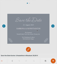 Save the Date Karten: Urlaubsfoto in Bluedust