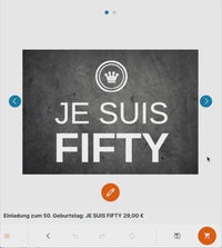 Einladung zum 50. Geburtstag: JE SUIS FIFTY