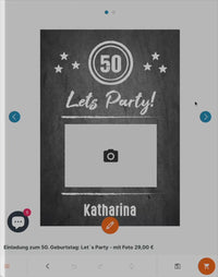 Einladung zum 70. Geburtstag: Let’s Party - mit Foto