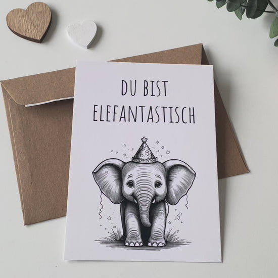 Geburtstagskarte: Du bist elefantastisch