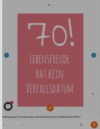 Einladung zum 70. Geburtstag: Lebensfreude hat kein Verfallsdatum!