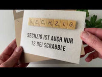 Glückwunsch - Postkarte: Scrabble 60