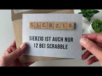 Einladung zum 70. Geburtstag: Scrabble