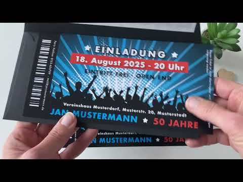 VAHATAN Geburtstagseinladungen Zugticket-Design, 20 Stück Inkl. Umschläge – 15x6,6 Cm, Hochwertiges Papier