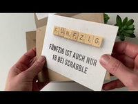Glückwunsch - Postkarte: Scrabble 50