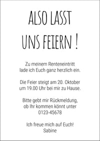 Ruhestand Einladung: In Rente ist man erst, wenn der Bürgermeister gratuliert