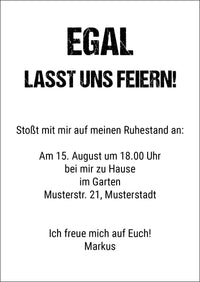 Ruhestand Einladung: Langsam komme ich in das Alter, wo man… hier Dingens